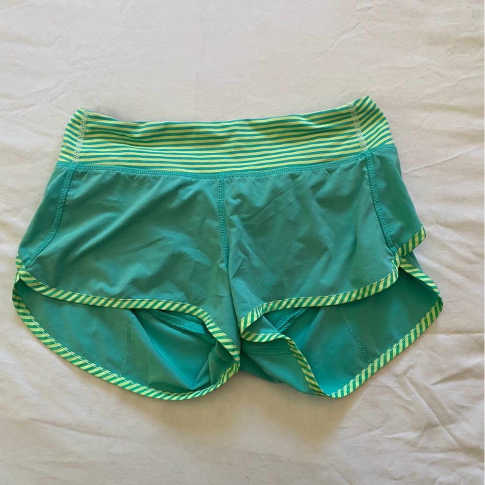 Teal Lululemon athletic shorts shoe 4